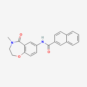 molecular formula C21H18N2O3 B2859366 N-(4-methyl-5-oxo-2,3,4,5-tetrahydrobenzo[f][1,4]oxazepin-7-yl)-2-naphthamide CAS No. 922128-02-7