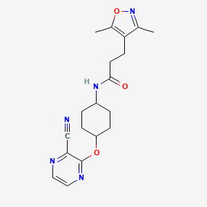 N-((1r,4r)-4-((3-cyanopyrazin-2-yl)oxy)cyclohexyl)-3-(3,5-dimethylisoxazol-4-yl)propanamide