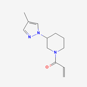 molecular formula C12H17N3O B2859368 1-[3-(4-Methylpyrazol-1-yl)piperidin-1-yl]prop-2-en-1-one CAS No. 2192395-67-6