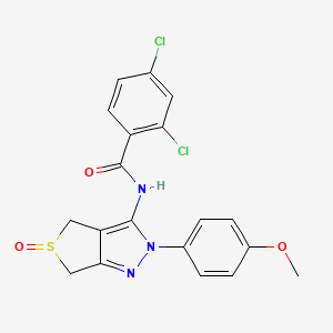molecular formula C19H15Cl2N3O3S B2859369 2,4-二氯-N-[2-(4-甲氧苯基)-5-氧代-4,6-二氢噻吩并[3,4-c]吡唑-3-基]苯甲酰胺 CAS No. 1007195-34-7