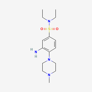 molecular formula C15H26N4O2S B2859370 3-amino-N,N-diethyl-4-(4-methylpiperazin-1-yl)benzenesulfonamide CAS No. 851169-39-6