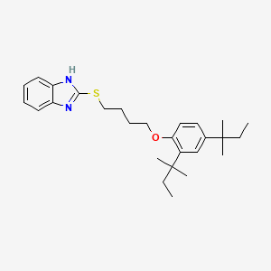 molecular formula C27H38N2OS B2859371 2-((4-(2,4-di-tert-pentylphenoxy)butyl)thio)-1H-benzo[d]imidazole CAS No. 392321-87-8