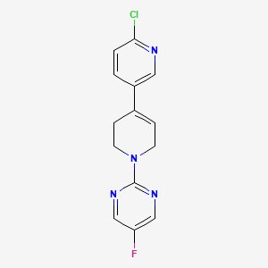 molecular formula C14H12ClFN4 B2859372 2-[4-(6-Chloropyridin-3-yl)-3,6-dihydro-2H-pyridin-1-yl]-5-fluoropyrimidine CAS No. 2248237-29-6