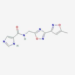 molecular formula C11H10N6O3 B2859373 N-((3-(5-甲基异恶唑-3-基)-1,2,4-恶二唑-5-基)甲基)-1H-咪唑-5-甲酰胺 CAS No. 1903167-11-2