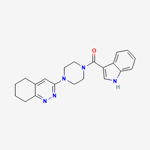 molecular formula C21H23N5O B2859374 (1H-indol-3-yl)(4-(5,6,7,8-tetrahydrocinnolin-3-yl)piperazin-1-yl)methanone CAS No. 2034277-37-5