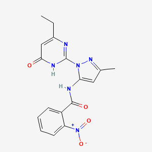 N-(1-(4-ethyl-6-oxo-1,6-dihydropyrimidin-2-yl)-3-methyl-1H-pyrazol-5-yl)-2-nitrobenzamide