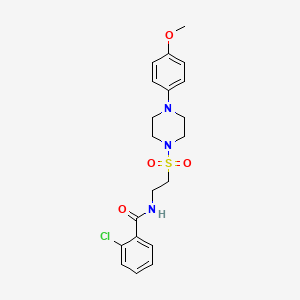 molecular formula C20H24ClN3O4S B2859378 2-chloro-N-(2-((4-(4-methoxyphenyl)piperazin-1-yl)sulfonyl)ethyl)benzamide CAS No. 897610-58-1