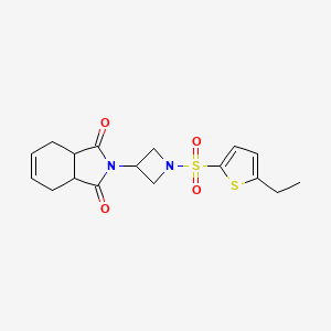 molecular formula C17H20N2O4S2 B2859379 2-(1-((5-ethylthiophen-2-yl)sulfonyl)azetidin-3-yl)-3a,4,7,7a-tetrahydro-1H-isoindole-1,3(2H)-dione CAS No. 2034235-36-2