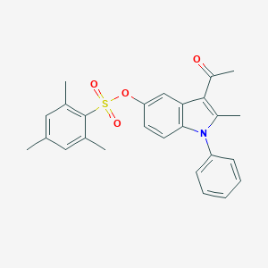 molecular formula C26H25NO4S B285938 3-acetyl-2-methyl-1-phenyl-1H-indol-5-yl 2,4,6-trimethylbenzenesulfonate 