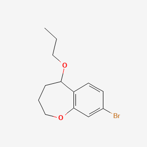 molecular formula C13H17BrO2 B2859381 8-Bromo-5-propoxy-2,3,4,5-tetrahydro-1-benzoxepine CAS No. 2091595-22-9