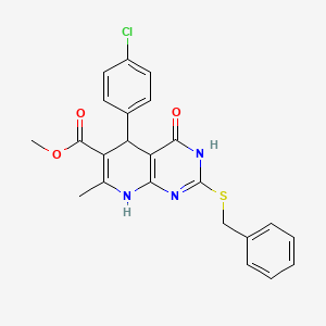 Methyl 2-(benzylsulfanyl)-5-(4-chlorophenyl)-7-methyl-4-oxo-3,4,5,8-tetrahydropyrido[2,3-d]pyrimidine-6-carboxylate