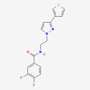 molecular formula C16H13F2N3OS B2859385 3,4-difluoro-N-(2-(3-(thiophen-3-yl)-1H-pyrazol-1-yl)ethyl)benzamide CAS No. 2034259-56-6