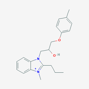1-[2-hydroxy-3-(4-methylphenoxy)propyl]-3-methyl-2-propyl-1H-3,1-benzimidazol-3-ium