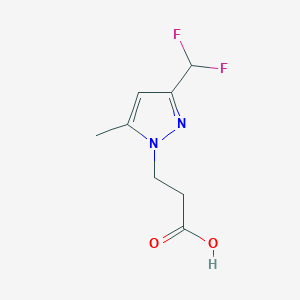 molecular formula C8H10F2N2O2 B2859398 3-[3-(difluoromethyl)-5-methyl-1H-pyrazol-1-yl]propanoic acid CAS No. 1946818-52-5