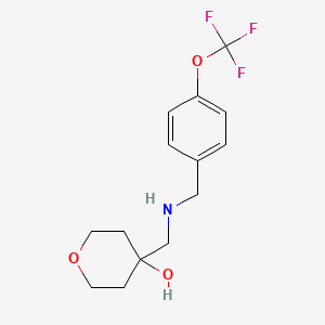 molecular formula C14H18F3NO3 B2859399 4-[({[4-(Trifluoromethoxy)phenyl]methyl}amino)methyl]oxan-4-ol CAS No. 1478417-42-3