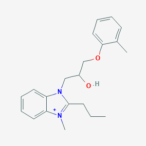 molecular formula C21H27N2O2+ B285940 3-[2-hydroxy-3-(2-methylphenoxy)propyl]-1-methyl-2-propyl-3H-benzimidazol-1-ium 