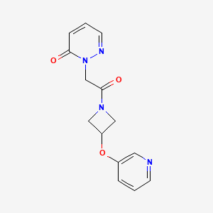 molecular formula C14H14N4O3 B2859401 2-(2-氧代-2-(3-(吡啶-3-氧基)氮杂环丁-1-基)乙基)吡哒嗪-3(2H)-酮 CAS No. 1903554-28-8