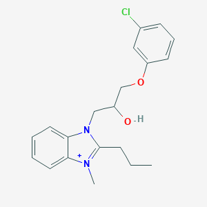molecular formula C20H24ClN2O2+ B285941 3-[3-(3-chlorophenoxy)-2-hydroxypropyl]-1-methyl-2-propyl-3H-benzimidazol-1-ium 