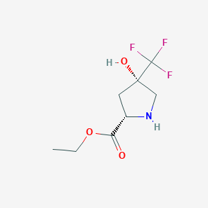 molecular formula C8H12F3NO3 B2859410 Ethyl (2S,4S)-4-hydroxy-4-(trifluoromethyl)pyrrolidine-2-carboxylate CAS No. 2287248-86-4