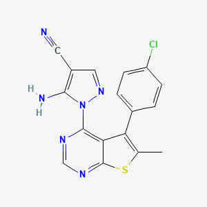 5-Amino-1-[5-(4-chlorophenyl)-6-methylthieno[2,3-d]pyrimidin-4-yl]pyrazole-4-carbonitrile