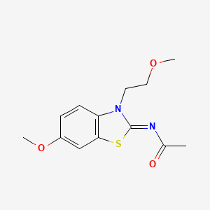 N-[6-methoxy-3-(2-methoxyethyl)-1,3-benzothiazol-2-ylidene]acetamide