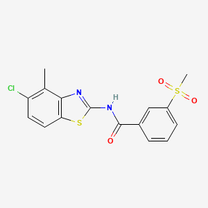 molecular formula C16H13ClN2O3S2 B2859414 N-(5-chloro-4-methylbenzo[d]thiazol-2-yl)-3-(methylsulfonyl)benzamide CAS No. 896299-70-0