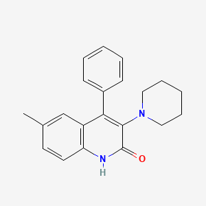molecular formula C21H22N2O B2859418 6-Methyl-4-phenyl-3-piperidin-1-yl-1H-quinolin-2-one CAS No. 312527-92-7