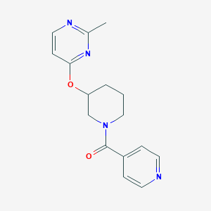 molecular formula C16H18N4O2 B2859434 (3-((2-Methylpyrimidin-4-yl)oxy)piperidin-1-yl)(pyridin-4-yl)methanone CAS No. 2034560-77-3
