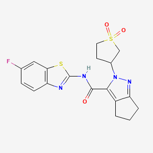2-(1,1-dioxidotetrahydrothiophen-3-yl)-N-(6-fluorobenzo[d]thiazol-2-yl)-2,4,5,6-tetrahydrocyclopenta[c]pyrazole-3-carboxamide
