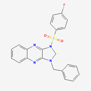 molecular formula C22H17FN4O2S B2859440 1-benzyl-3-(4-fluorophenyl)sulfonyl-2H-imidazo[4,5-b]quinoxaline CAS No. 849913-98-0