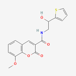 molecular formula C17H15NO5S B2859449 N-(2-hydroxy-2-(thiophen-2-yl)ethyl)-8-methoxy-2-oxo-2H-chromene-3-carboxamide CAS No. 1351617-95-2