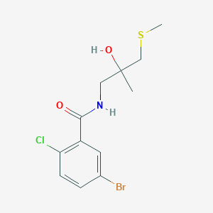 molecular formula C12H15BrClNO2S B2859458 5-bromo-2-chloro-N-(2-hydroxy-2-methyl-3-(methylthio)propyl)benzamide CAS No. 1396887-82-3