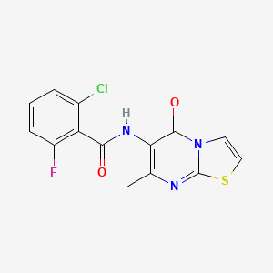 2-chloro-6-fluoro-N-(7-methyl-5-oxo-5H-thiazolo[3,2-a]pyrimidin-6-yl)benzamide