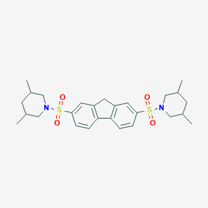 molecular formula C27H36N2O4S2 B285948 1-({7-[(3,5-dimethyl-1-piperidinyl)sulfonyl]-9H-fluoren-2-yl}sulfonyl)-3,5-dimethylpiperidine 