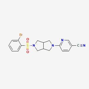 6-[5-(2-Bromophenyl)sulfonyl-1,3,3a,4,6,6a-hexahydropyrrolo[3,4-c]pyrrol-2-yl]pyridine-3-carbonitrile