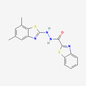 molecular formula C17H14N4OS2 B2859484 N'-(5,7-dimethyl-1,3-benzothiazol-2-yl)-1,3-benzothiazole-2-carbohydrazide CAS No. 851987-56-9