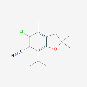 molecular formula C15H18ClNO B285949 5-Chloro-7-isopropyl-2,2,4-trimethyl-2,3-dihydro-1-benzofuran-6-carbonitrile 