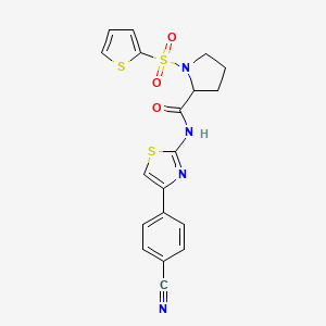 N-(4-(4-cyanophenyl)thiazol-2-yl)-1-(thiophen-2-ylsulfonyl)pyrrolidine-2-carboxamide