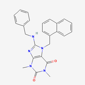 8-(benzylamino)-1,3-dimethyl-7-(naphthalen-1-ylmethyl)-1H-purine-2,6(3H,7H)-dione