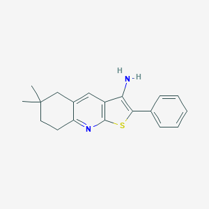molecular formula C19H20N2S B285950 6,6-Dimethyl-2-phenyl-5,6,7,8-tetrahydrothieno[2,3-b]quinolin-3-ylamine 