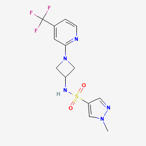 molecular formula C13H14F3N5O2S B2859504 1-methyl-N-{1-[4-(trifluoromethyl)pyridin-2-yl]azetidin-3-yl}-1H-pyrazole-4-sulfonamide CAS No. 2415523-67-8