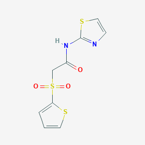 molecular formula C9H8N2O3S3 B2859508 N-(1,3-噻唑-2-基)-2-(噻吩-2-磺酰基)乙酰胺 CAS No. 1021020-73-4