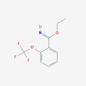 molecular formula C10H10F3NO2 B2859513 Ethyl 2-(trifluoromethoxy)benzenecarboximidate CAS No. 758651-60-4
