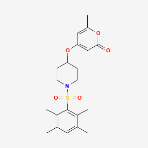 6-methyl-4-((1-((2,3,5,6-tetramethylphenyl)sulfonyl)piperidin-4-yl)oxy)-2H-pyran-2-one