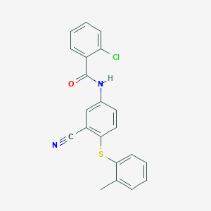 2-chloro-N-{3-cyano-4-[(2-methylphenyl)sulfanyl]phenyl}benzenecarboxamide