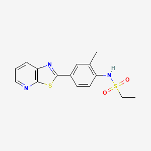 molecular formula C15H15N3O2S2 B2859529 N-(2-methyl-4-(thiazolo[5,4-b]pyridin-2-yl)phenyl)ethanesulfonamide CAS No. 912624-31-8