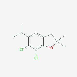 molecular formula C13H16Cl2O B285953 6,7-Dichloro-5-isopropyl-2,2-dimethyl-2,3-dihydro-1-benzofuran 