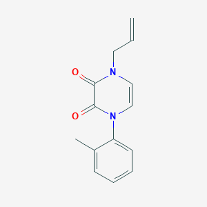 molecular formula C14H14N2O2 B2859530 1-烯丙基-4-(邻甲苯基)吡嗪-2,3(1H,4H)-二酮 CAS No. 1207021-58-6