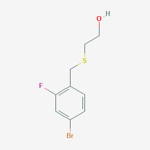molecular formula C9H10BrFOS B2859535 2-{[(4-Bromo-2-fluorophenyl)methyl]sulfanyl}ethan-1-ol CAS No. 1156381-32-6