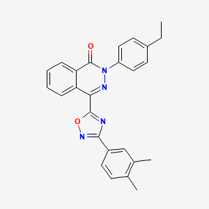 molecular formula C26H22N4O2 B2859538 4-[3-(3,4-dimethylphenyl)-1,2,4-oxadiazol-5-yl]-2-(4-ethylphenyl)phthalazin-1(2H)-one CAS No. 1291862-11-7